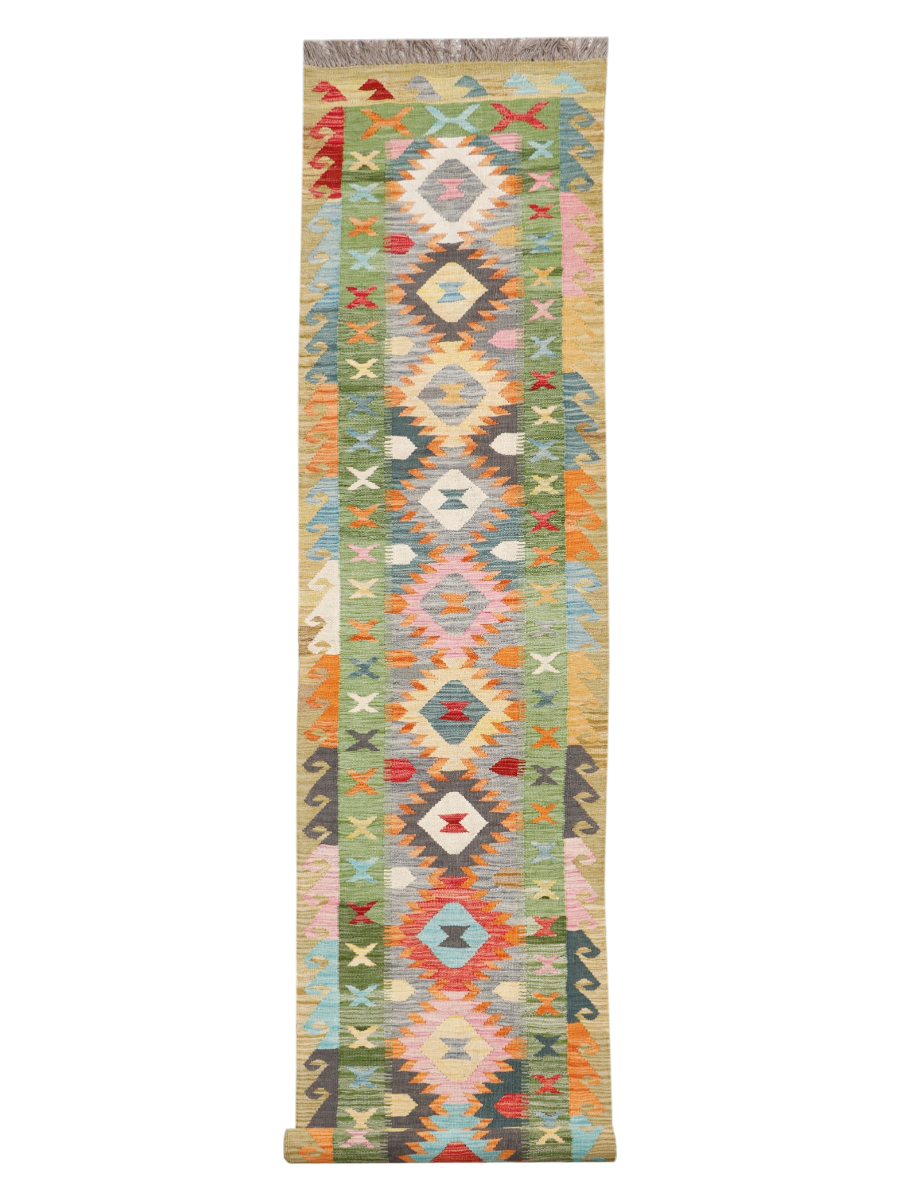 Sarv-e Bahari, Maimana Kilim Runner - 485 × 81 cm (15'11" x 2'8")