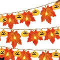 Autumn Maple Leaves Pumpkin Garland With Led