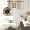 Lampadaire sur pied salon abat-jour en corde de papier design naturel base E27 Max. 40W - Ø 26 x 164H cm