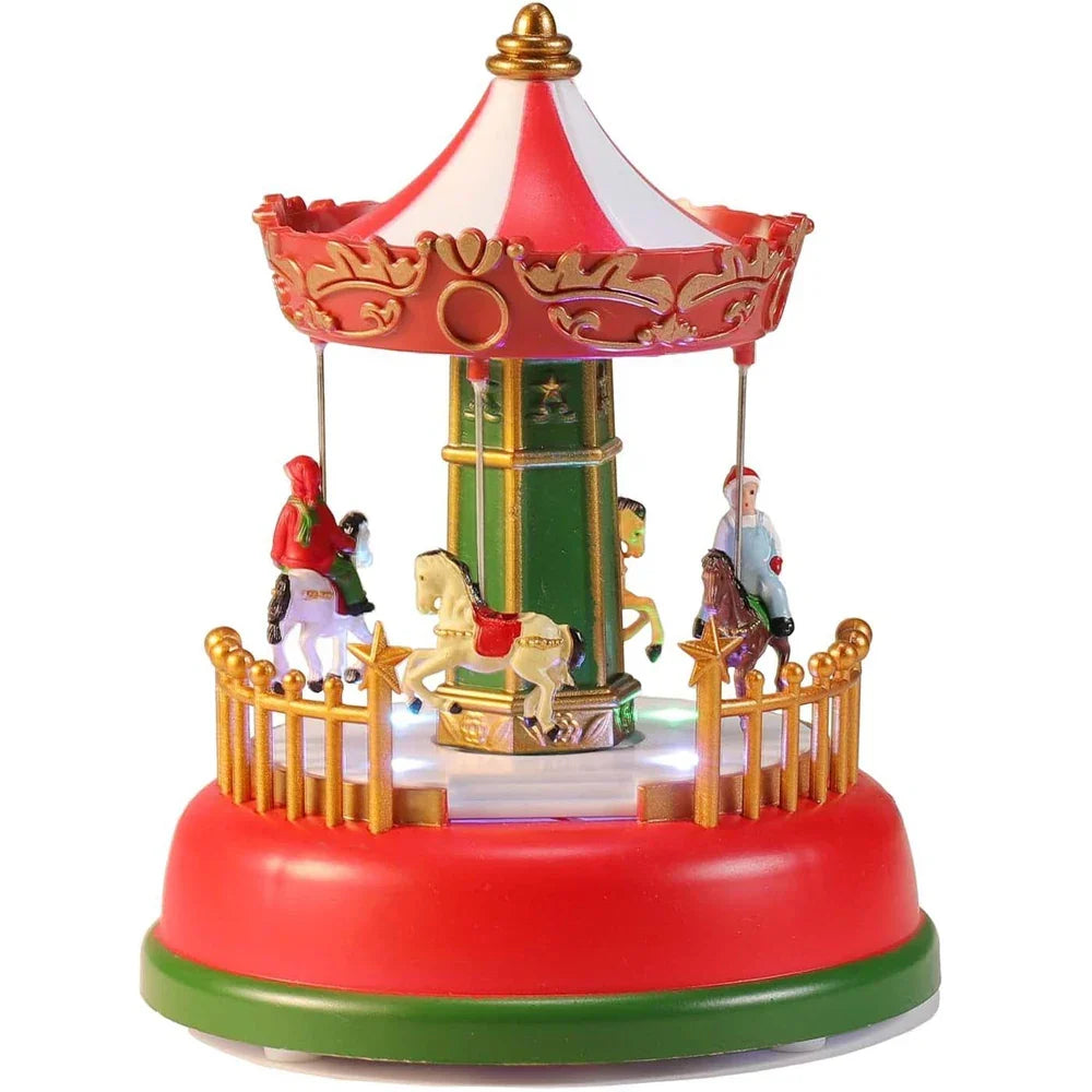 Illuminated Christmas Village Decoration Carnival Scene