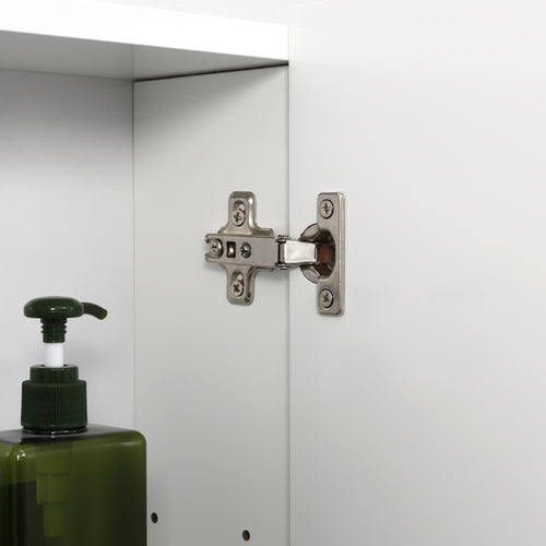 3-Door Mirrored Bathroom Wall Cabinet – White MDF, 70x60cm