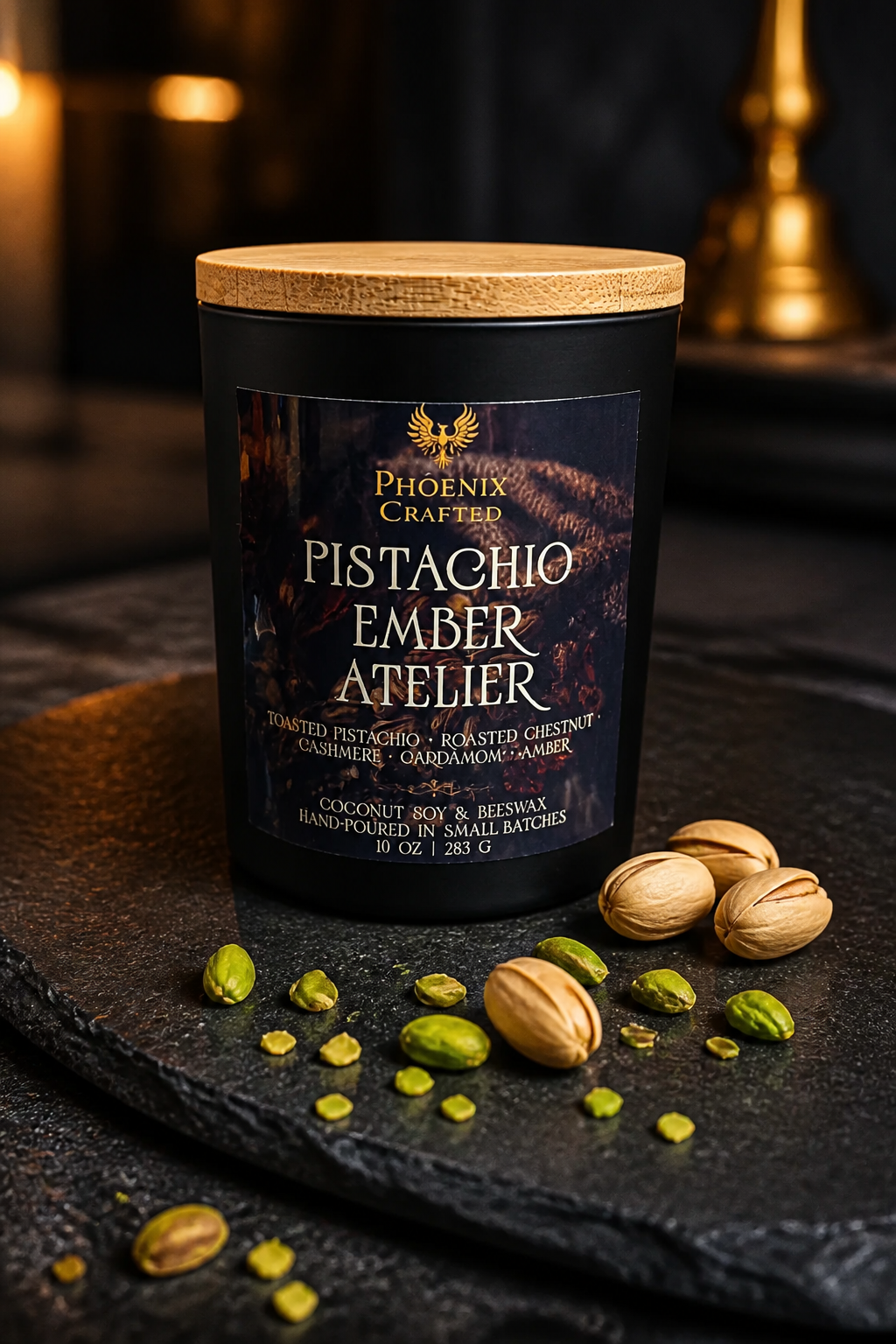Pistachio Ember Atelier — Toasted Pistachio & Amber Candle