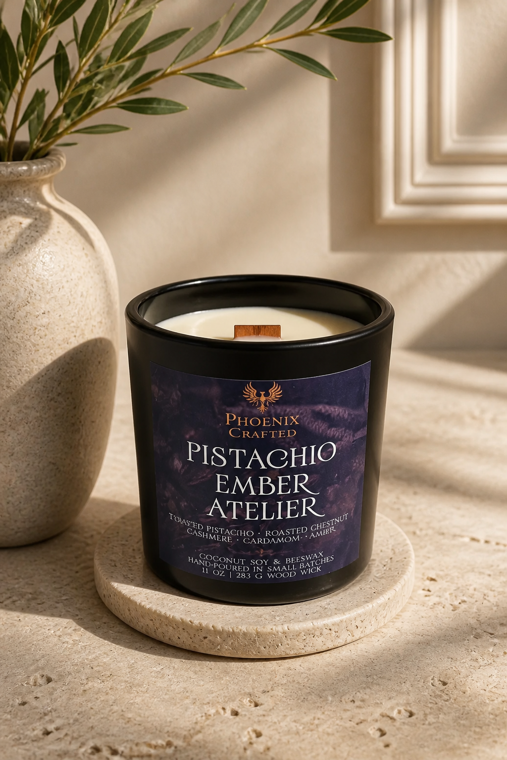 Pistachio Ember Atelier — Toasted Pistachio & Amber Candle