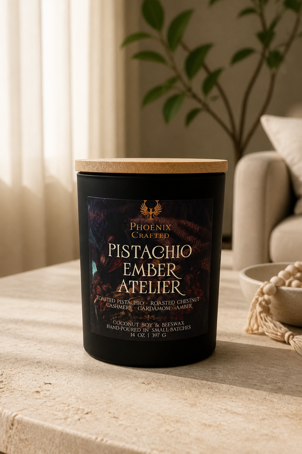 Pistachio Ember Atelier — Toasted Pistachio & Amber Candle
