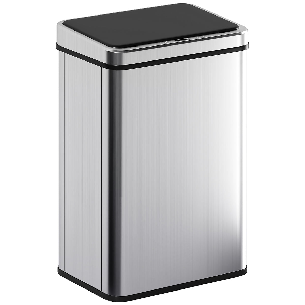 Poubelle à Capteur de 40L, Couvercle à Fermeture en Douceur, Poubelle de Cuisine Automatique Acier Inoxydable, Argenté