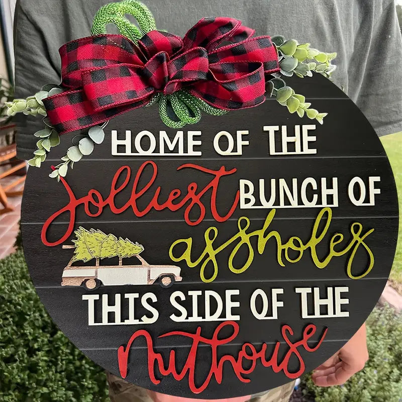 Festive 3D Christmas Door Sign