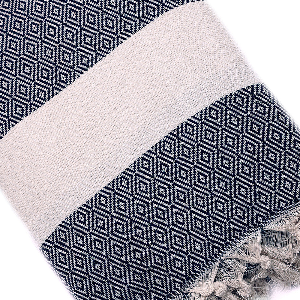 Diamond Throw Blanket – 220x260cm, 100% Cotton, Natural Dyes