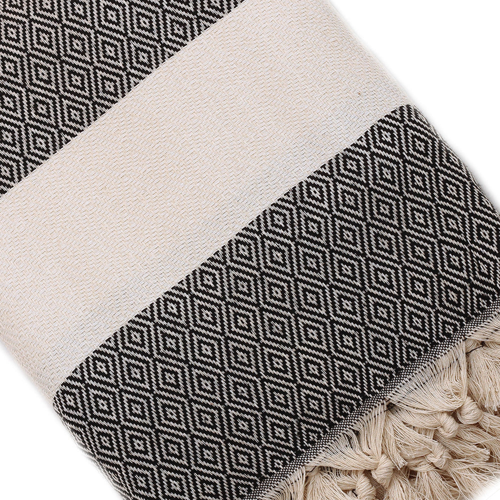 Diamond Throw Blanket – 220x260cm, 100% Cotton, Natural Dyes