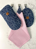 Kitchen Textile Set – Oven Mitt, Pot Holder & Hand Towels