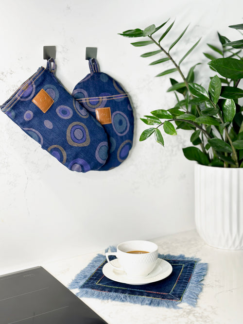 Denim Kitchen Bundle – Apron, Tray, Oven Glove & Towels