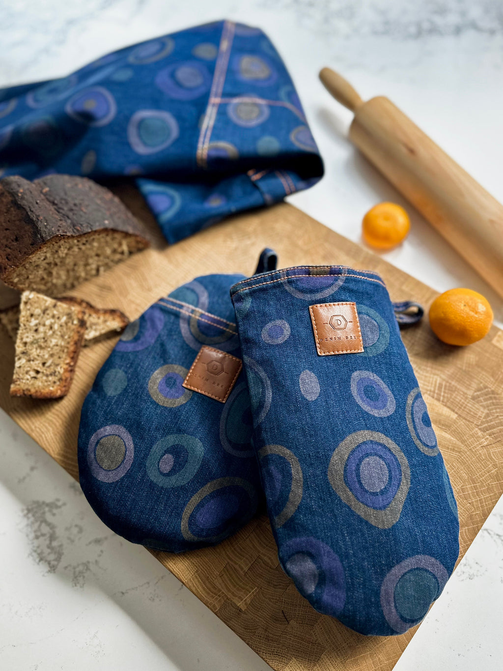 Denim Kitchen Bundle – Apron, Tray, Oven Glove & Towels