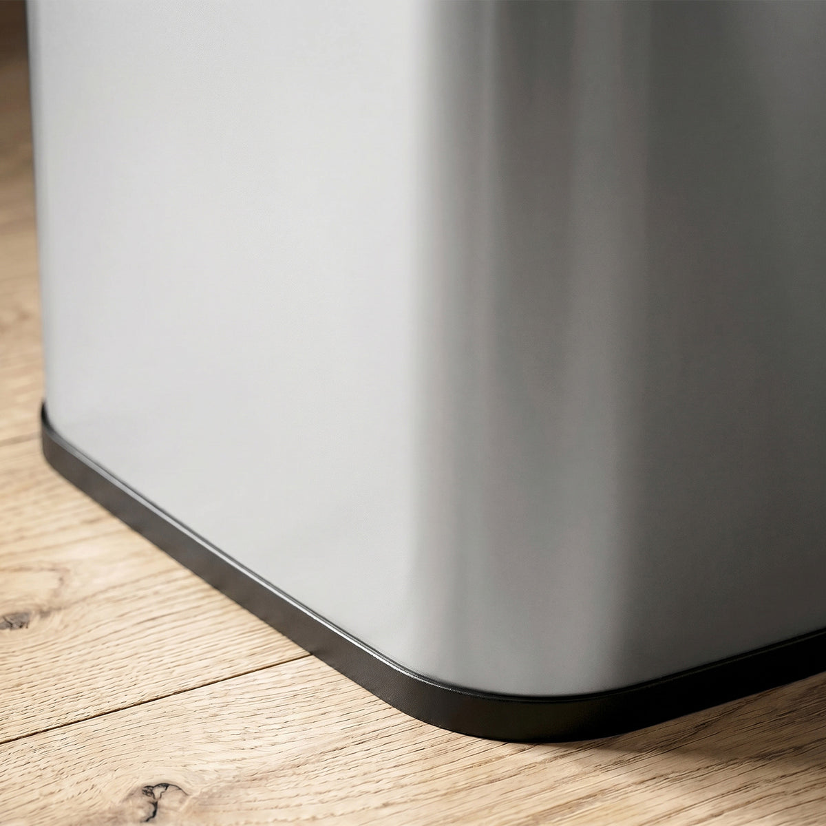 Poubelle de cuisine automatique 48L en acier inoxydable, couvercle à fermeture en douceur, 33x25x69cm, argent