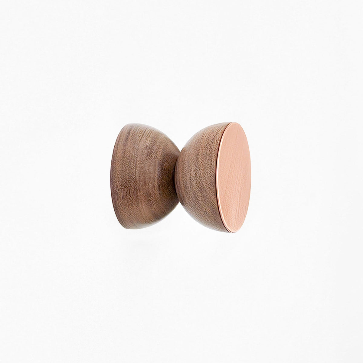 Geometric Walnut Wood & Copper Wall Mounted Coat Hook / Knob