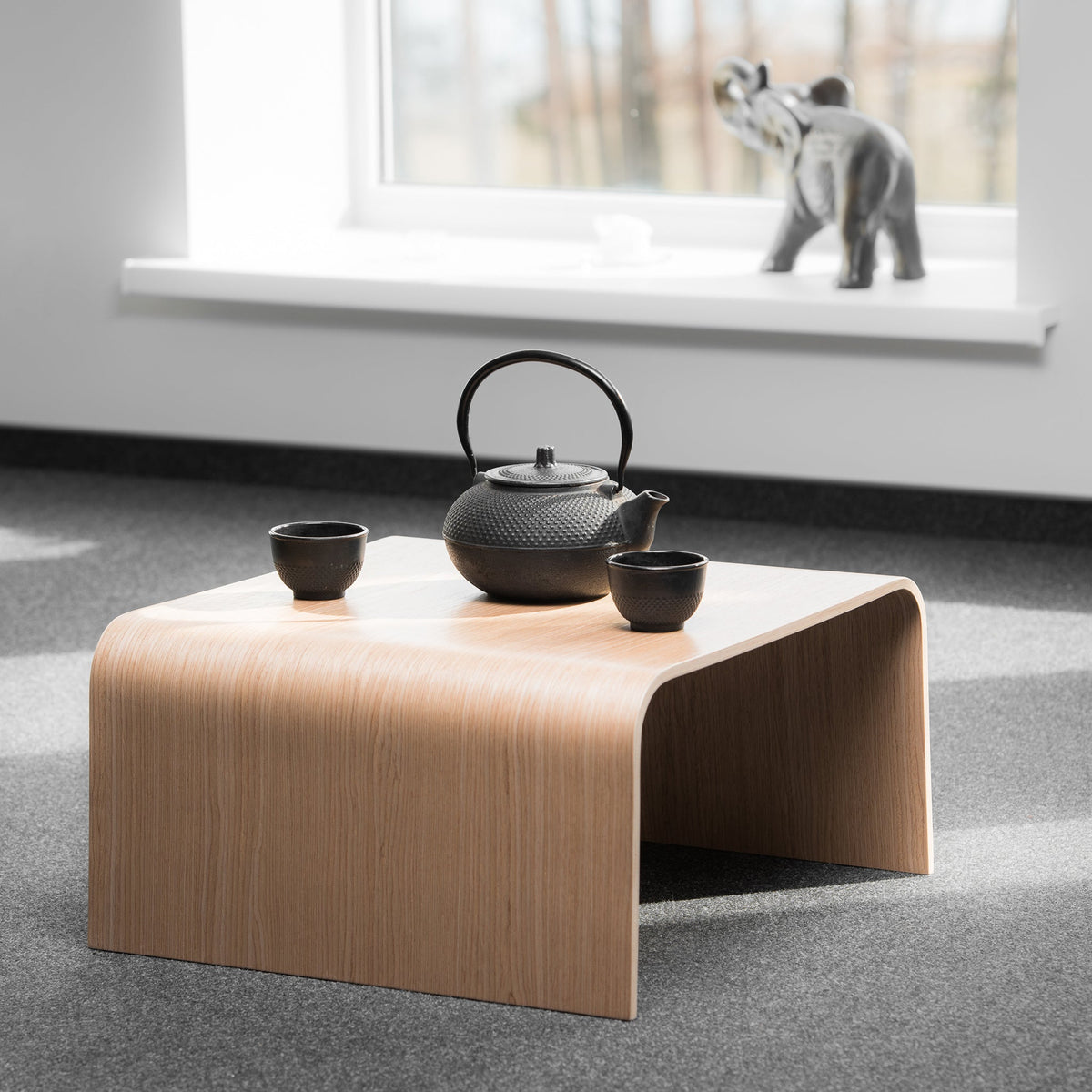 Handmade Wooden Benches and Table Set, Japanese Style Tea Ceremony Set