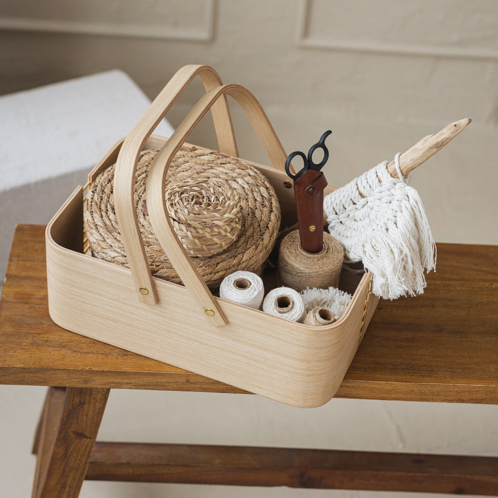 Wicker Picnic Basket with Handles