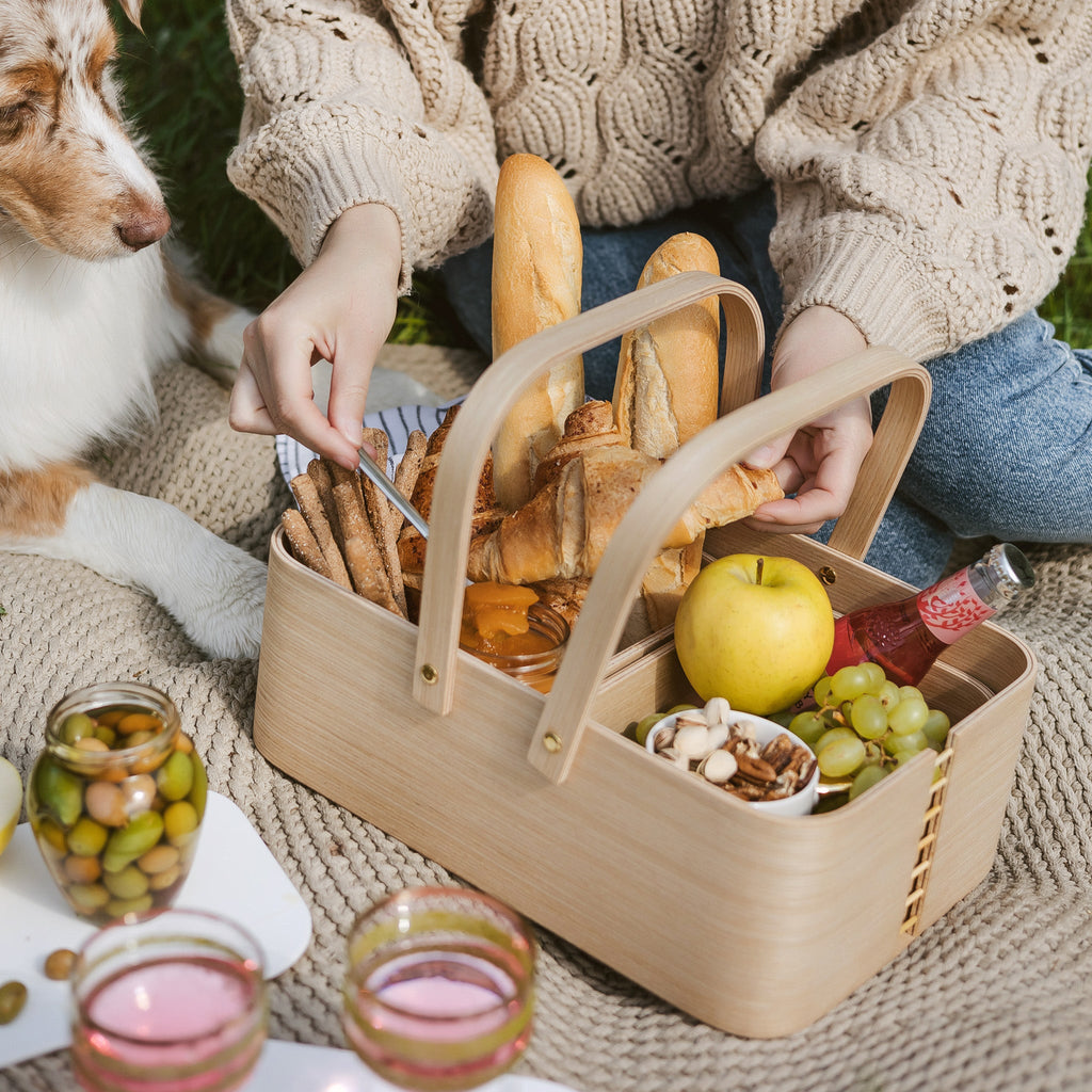Wicker Picnic Basket with Handles