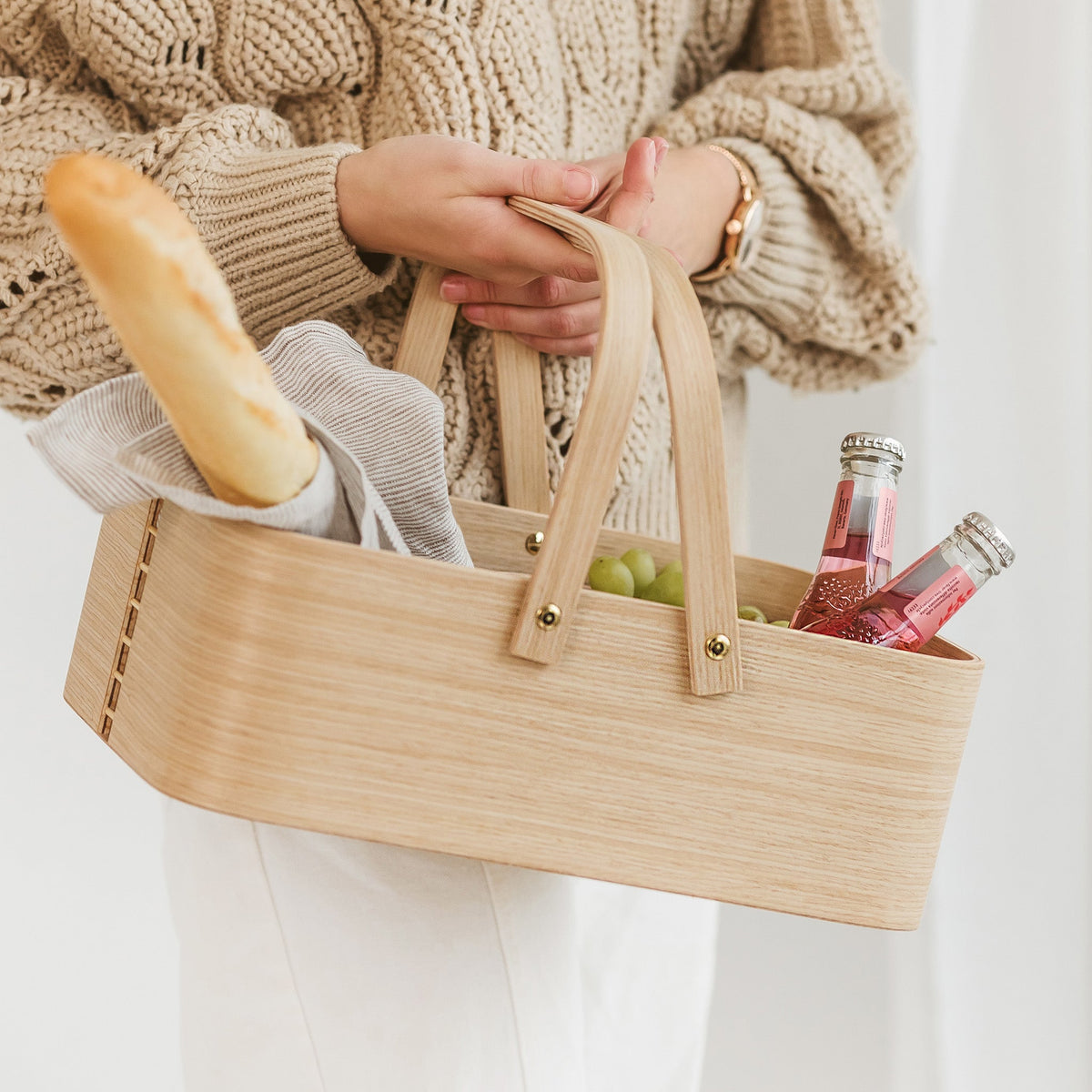Wicker Picnic Basket with Handles